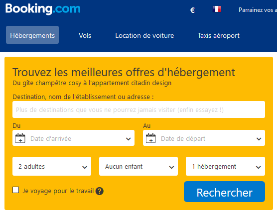 booking du voyage